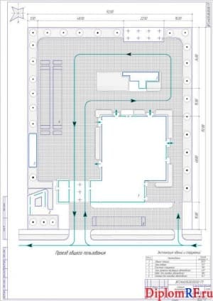 Чертёж генплана проектируемой СТО (формат А1)