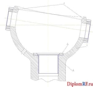 Чертёж фрагмента опоры шаровой