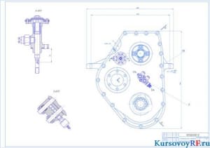 Чертеж раздаточной коробки автомобиля ГАЗ-3308 (формат А1)