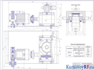 Чертеж  кран велосипедный Q=2.5т. Механизм поворота