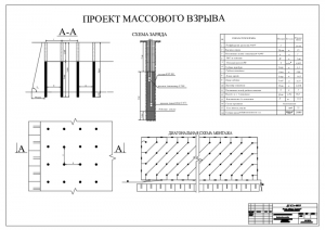 1.	Чертеж типового проекта производства буровзрывных работ, А1