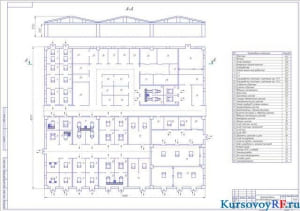 Чертеж проектирование производственного корпуса АТП