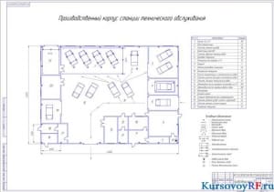 Чертеж производственного корпуса СТО