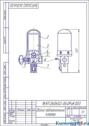 Чертеж двойной предохранительный клапан