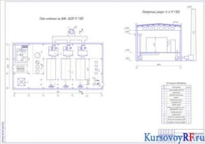 Чертеж котельной и его оборудования