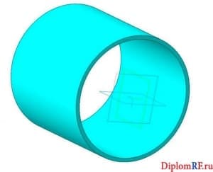 Чертеж 3D модели кожуха пневмоцилиндра