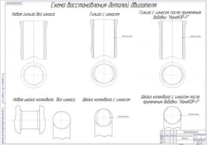 Чертёж схемы восстановления деталей двигателя (формат А1)