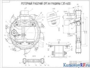 Чертеж роторный рабочий орган машины СЗП – 600