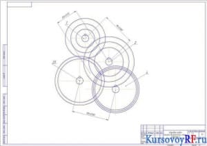 Чертеж коробка подач токарно-винторезного станка (свёртка) 