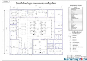 Чертеж производственного корпуса ТО