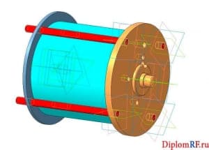 Чертеж 3D модели пневомоцилиндра