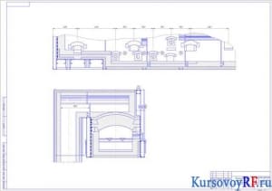 Чертеж механизированной печи для нагрева заготовок (формат А2)