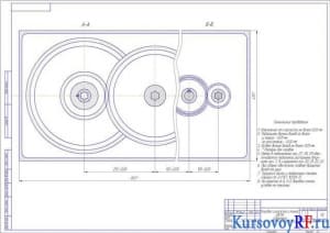 Чертеж коробка скоростей станка 2А135(cвёртка)
