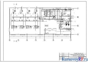 Чертеж плана котельной на отметке 0.000