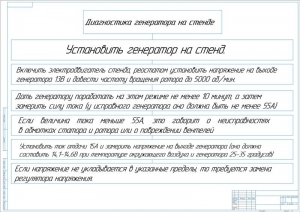 Поэтапная схема диагностики генератора на стенде, А1