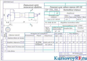 Маршрутная карта на восстановление разжимного кулака заднего тормоза (формат А1)