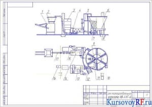 Чертеж схемы тестоприготовительного агрегата И8-ХАГ-6