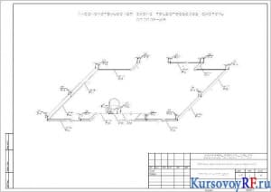 Чертеж аксонометрической схемы трубопроводов системы отопления