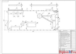 Схема план участка ионного азотирования (формат А1)