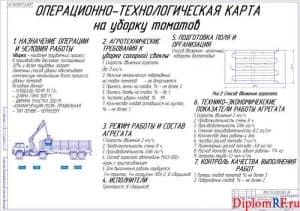 Чертёж операционно-технологической карты на уборку томатов (формат А1)