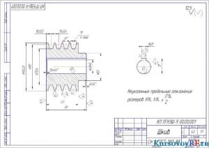 Чертеж деталь шкив