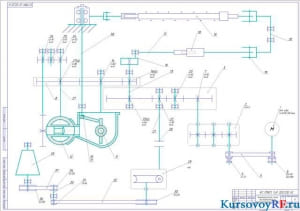 Чертеж кинематическая схема тестоделительно- округлительного автомата  