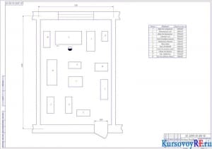 План участка для разборки компрессоров автомобиля КамАЗ