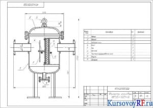 Чертеж фильтра газового ФГ15-100-6