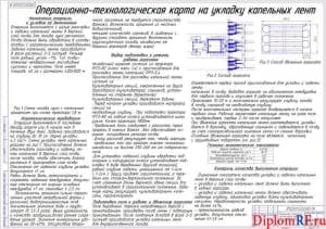Чертёж операционно-технологической карты укладки лент капельных (формат А1)