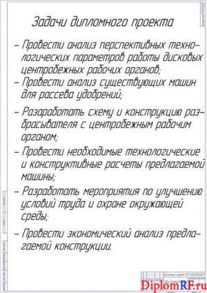 Чертеж задачи дипломного проекта (формат А1)