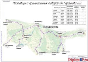 Чертёж маршрутов движения автомобилей (формат А1х3)