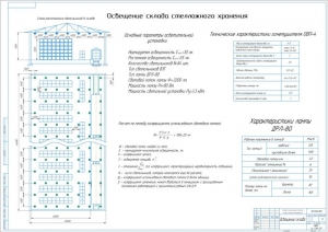 8.	Технический чертеж освещения склада, А1