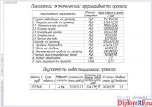 Чертёж показателей экономической эффективности проекта (формат А1)