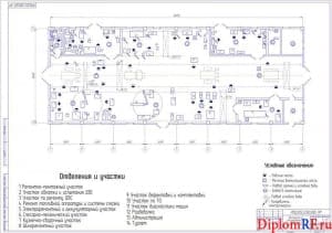 Чертёж мастерской по обслуживанию МТП (формат А1)
