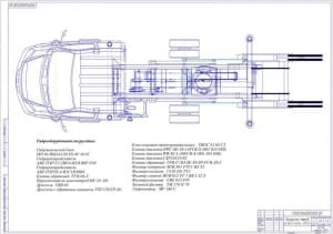 Чертёж вида общего погрузчика тюков на базе автомобиля Газель-330232 (формат А1)
