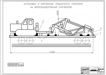 10.	Установка и крепление прицепного скрепера на железнодорожной платформе, А1