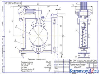 Чертеж тормоз колодочный ТКТ-200