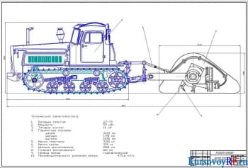 Разработка оборудования рабочего дорожной фрезы базе трактора ДТ-75