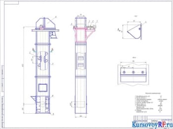 Конструкция ковшовых элеваторов ленточных