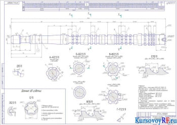 Протяжка шлицевая однопроходная D-6x28H11x32H7x7D9