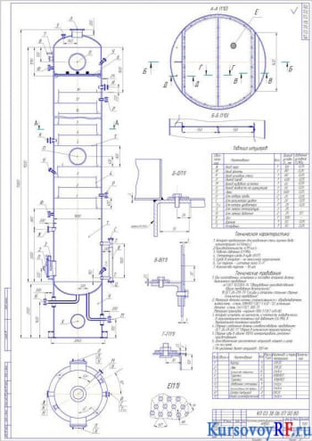 Курсовая разработка и расчет ректификационной установки