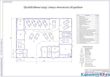Чертеж производственного корпуса СТО