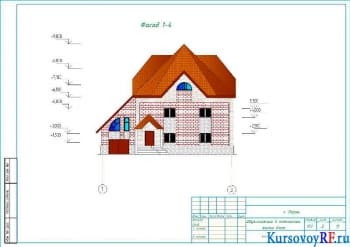 Курсовое проектирование жилого 2-х этажного дома с чертежами