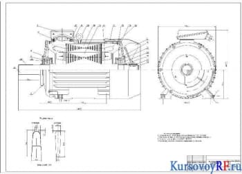 Проектный курсовой расчёт двигателя асинхронного трёхфазного с короткозамкнутым ротором мощностью 7,5кВт