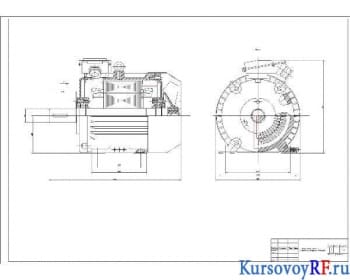 Чертеж общего вида асинхронного двигателя с короткозамкнутым ротором (формат 2хА1)