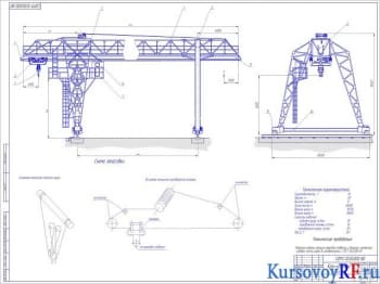 Устройство и работа козлового двухконсольного крана курсовое исследование с чертежами
