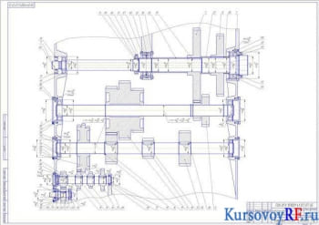 Чертеж развертка коробки скоростей станка модели 6Р82