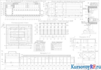 Чертеж планы фундаментов, перекрытий и кровли