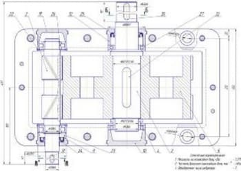 3.	Разрез редуктора эскизный чертеж