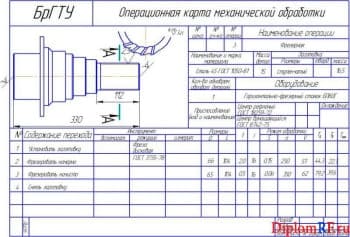 Операционная карта механической обработки №3(формат А4)